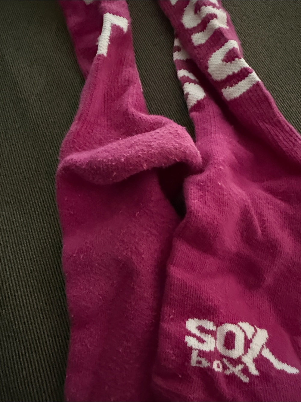 Female Magenta Knee-High Socks with White Logo Accent